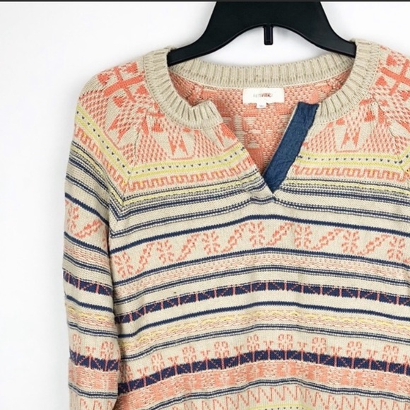 Anthropologie Sweaters - Anthropologie Fiets Voor 2 Sweater Pink Tan sz M
